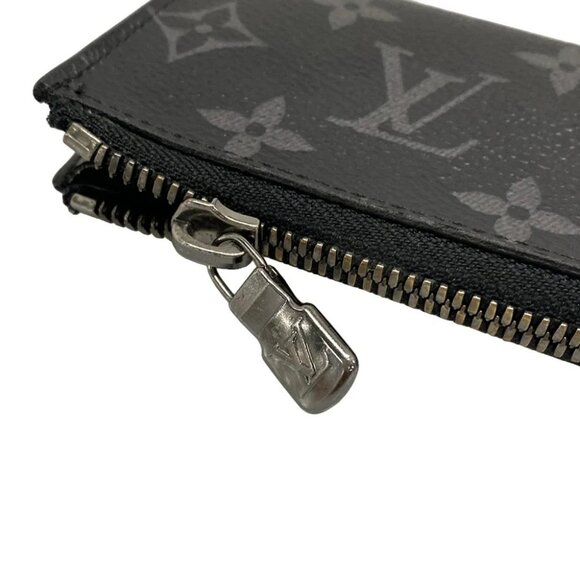 Auth LOUIS VUITTON Porte Monnaie Jour M63536 Monogram Eclipse - MB5108 Coin Case - Picture 9 of 10